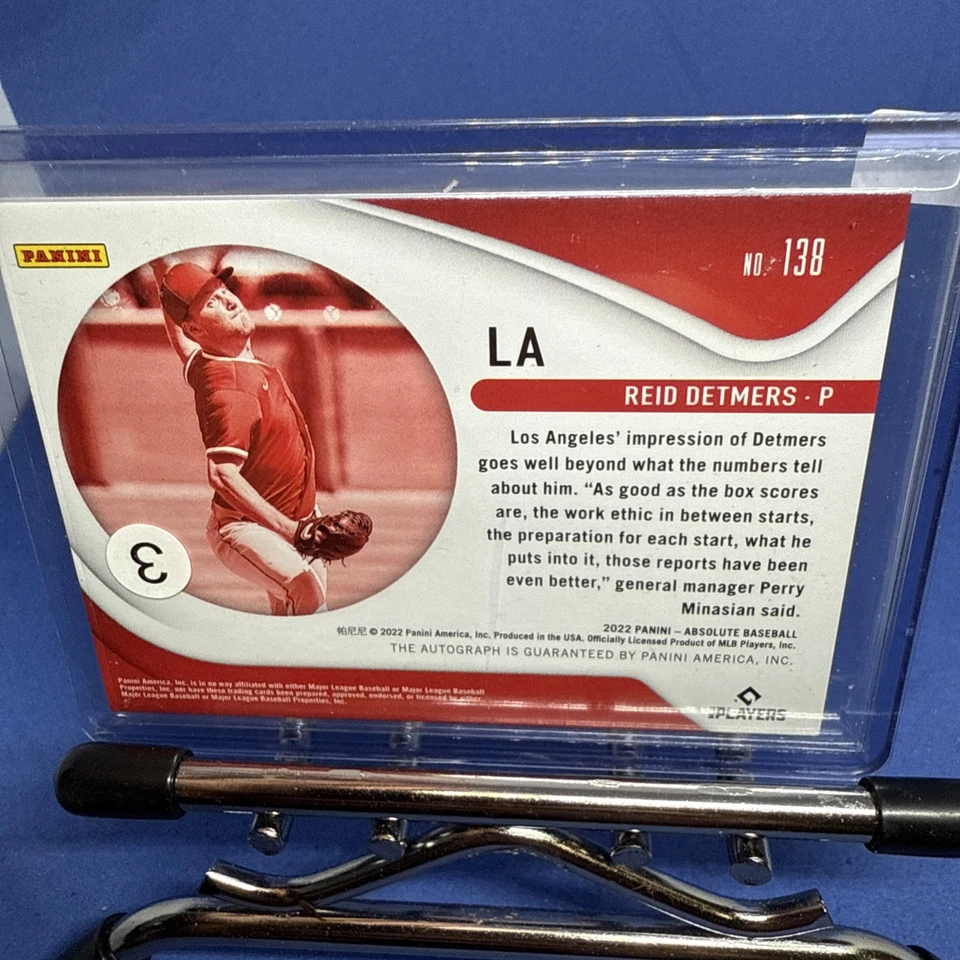 2022 Panini Absolute Rookie Signatures /50 Reid Detmers #138 Auto RC Angels - Image 2 of 2