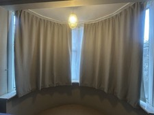 Neutral Beige/Grey Curtains – Soft Fabric – Modern & Versatile