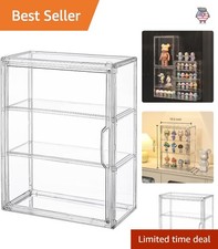 High-Quality Clear Acrylic 3-Tier Display Case with Easy Access Magnetic Door