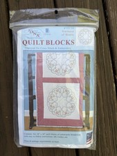 Jack Dempsey Needle Art Quilt Blocks Starburst of Hearts Embroidery Kit 732-33