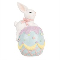 Clayre & Eef 6PR5210 Dekoration Kaninchen Auf Ei 9X9X17 Cm
