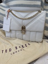 Ted Baker Ayalina , Leather Puffer Quilt Detail Crossbody Bag, Ivory, NWT 