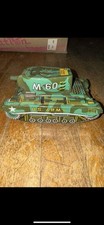  VINTAGE ALPS M-60 US ARMY TANK BATTERY OPERATED TIN TOY ST