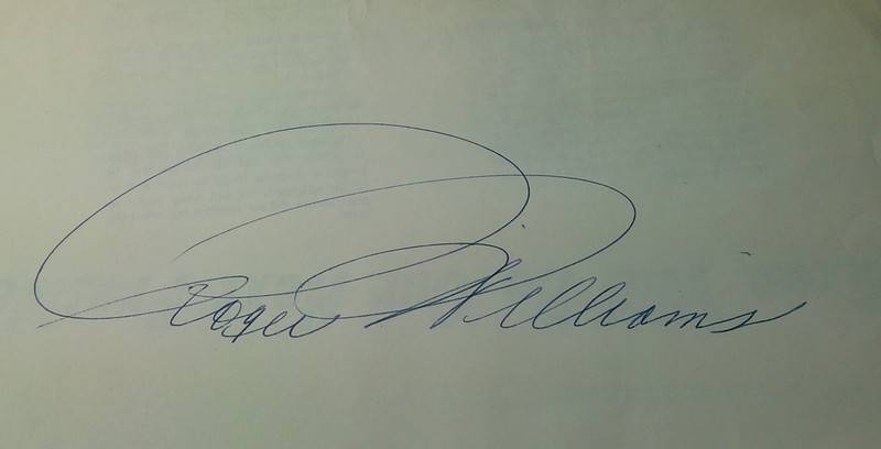Autograph Roger Williams Pianist 1924-2011 music Autumn Leaves, BornFree