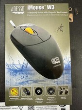 Adesso IMOUSEW3 USB 2.0 Waterproof Mouse w/ Magnetic Scroll Wheel - Black New
