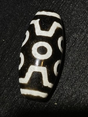 Energy Tibetan Top Old Agate Black&white 7 Eyed Big Master dZi Bead