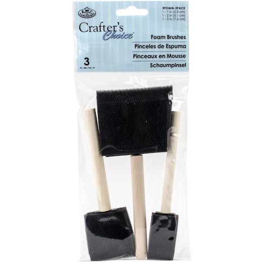 Royal & Langnickel Crafter's Choice Foam Brushes 3pcs - 1"", 2"" & 3"" Widths