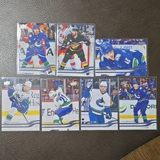 Upper Deck 2023-24 Series 1 Hockey Full Vancouver Canucks 7 Base Card Lot