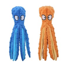 Octopus Squeaky Plush Dog Toys No Stuffing, Crinkle, Durable for Puppy Teeth...