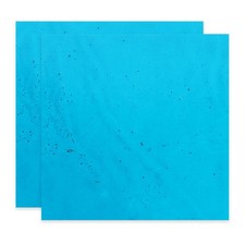 4 x 4 Inch Stained Glass Sheets, 2 Sheets Art Glass, Peacock Blue