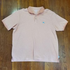 Tommy Bahama IslandZone Supima Polo Shirt Men XL Orange Short Sleeve Performance