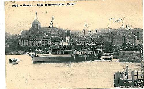 01156 VINTAGE POSTCARD: NAVI BOAT - ITALY - GENEVA - Picture 1 of 1