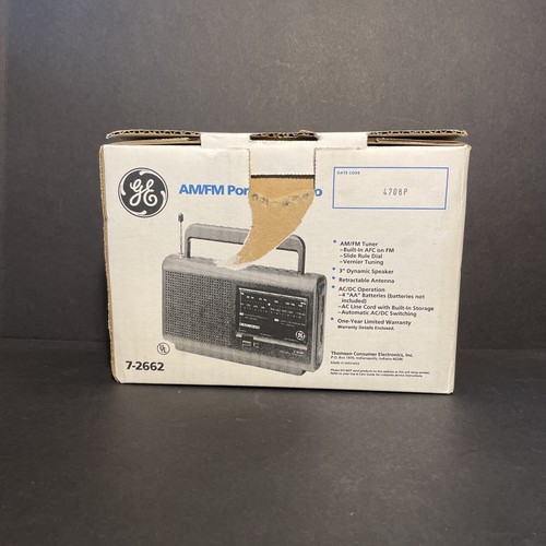 Vintage GE General Electric 7-2662 2-Band Portable AM FM Radio New - Picture 3 of 5