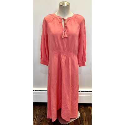 Soft Surroundings Bryn Long Sleeve Maxi Dress in Coral Size S | eBay