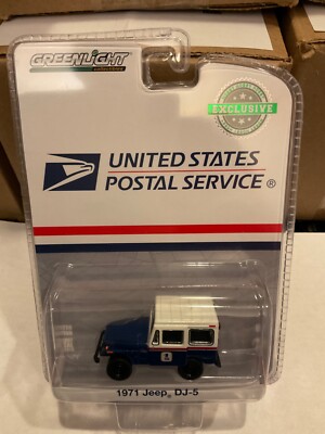 Greenlight Hobby Exclusive USPS U.S. Postal mail  1971 Jeep DJ-5 blue & white