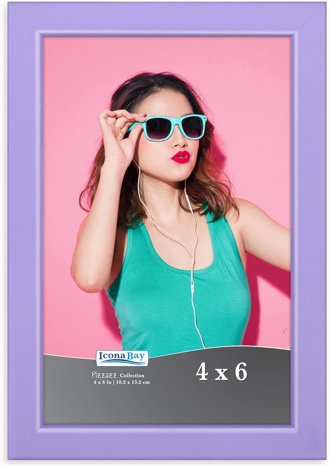 4X6 Picture Frame, Purple Colored Solid Wood Scandinavian Style Frame for Photo,