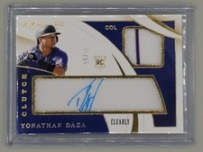 YONATHAN DAZA 2020 Panini Immaculate Clearly Clutch AutoRelic /99 Rookie ROCKIES