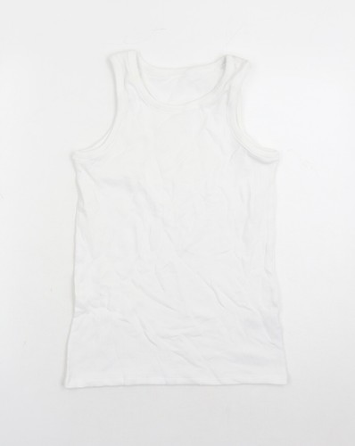 Marks & Spencer Mädchen Tanktop weiß Baumwollmischung Größe 13-14 Jahre Pull