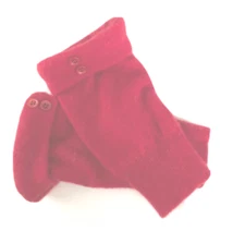 FINGERLESS GLOVES RED 100% CASHMERE S M L SMALL MEDIUM LARGE ARM WARMERS CUFFS