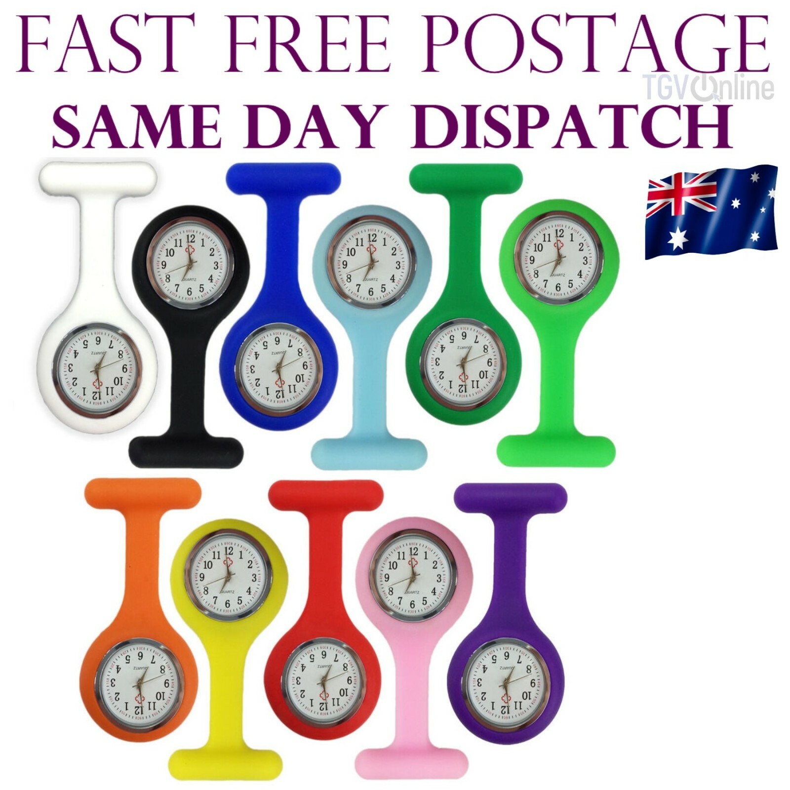 Nurse Fob Watch Silicone Brooch Tunic Nursing Analog Pendant Pocket Watch