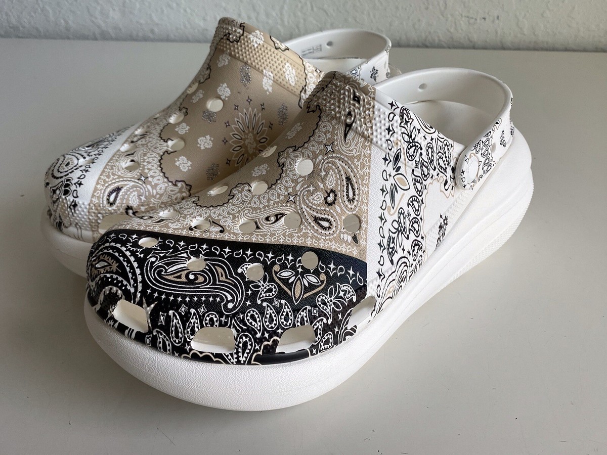Crocs Classic Crush Bandana Clog Paisley White Men Unisex Slip On 208119-2ZM s10 Crocs Classic Crush Bandana Clog Paisley | Mercari main image 3