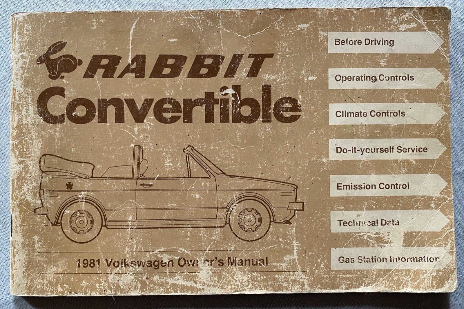 Vintage 1981 VW Volkswagen Rabbit Convertible Owner's Manual