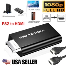 PS2 to HDMI 1080P Video Converter Adapter with 3.5mm Audio Output HDTV Monitor
