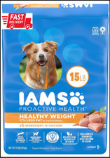 IAMS Adult Healthy Weight Control Dry Dog Food with Real Chicken, 15 lb. Bag 2.89 per pound