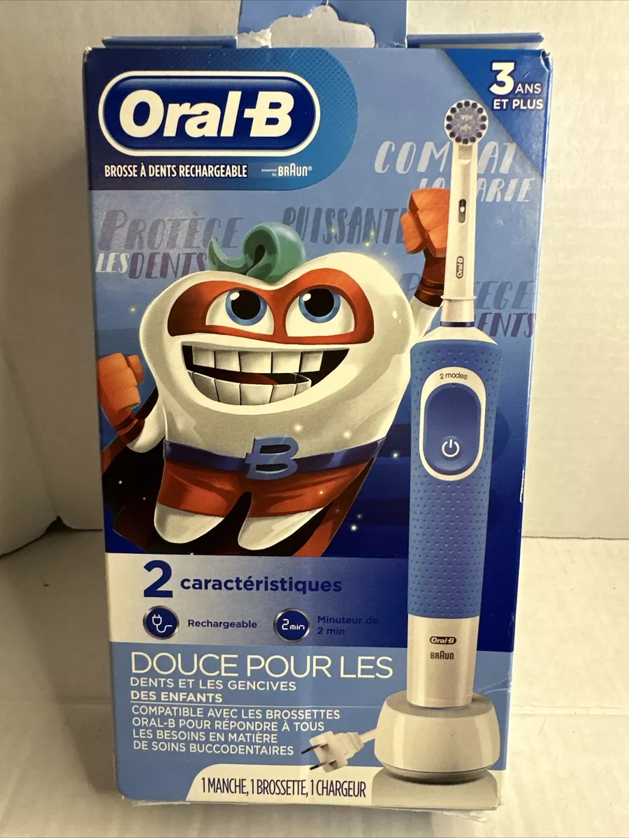 NEW Oral B Kids Electric Toothbrush Sensitive Brush Head and Timer for Kids 3