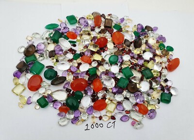 50 CT Lot of Mix Semi Precious Loose Cut Stones~Amthyst, Citrine, Garnet, Topaz