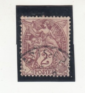 FRANCE 1900. Liberty, Equality, Fraternity. Allegory. 2c. Brown lilac SC#110 A16