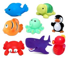 Bath Buddies Ocean Toys - Crab, Dolphin, Fish, Turtle, Shark, Octopus, Sea Horse