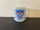 Vintage Glasbake Bicentennial 1776 1976 Eagle Shield Milk Glass Mug