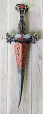 Halloween Toy Cosplay Skull Grim Reaper Rubber Dagger w/Jewels 16"