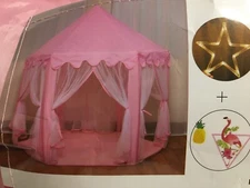 Twinkle Star 55"x 53" Princess Play Castle Tent with Ultra Soft Rug for Girls Pl