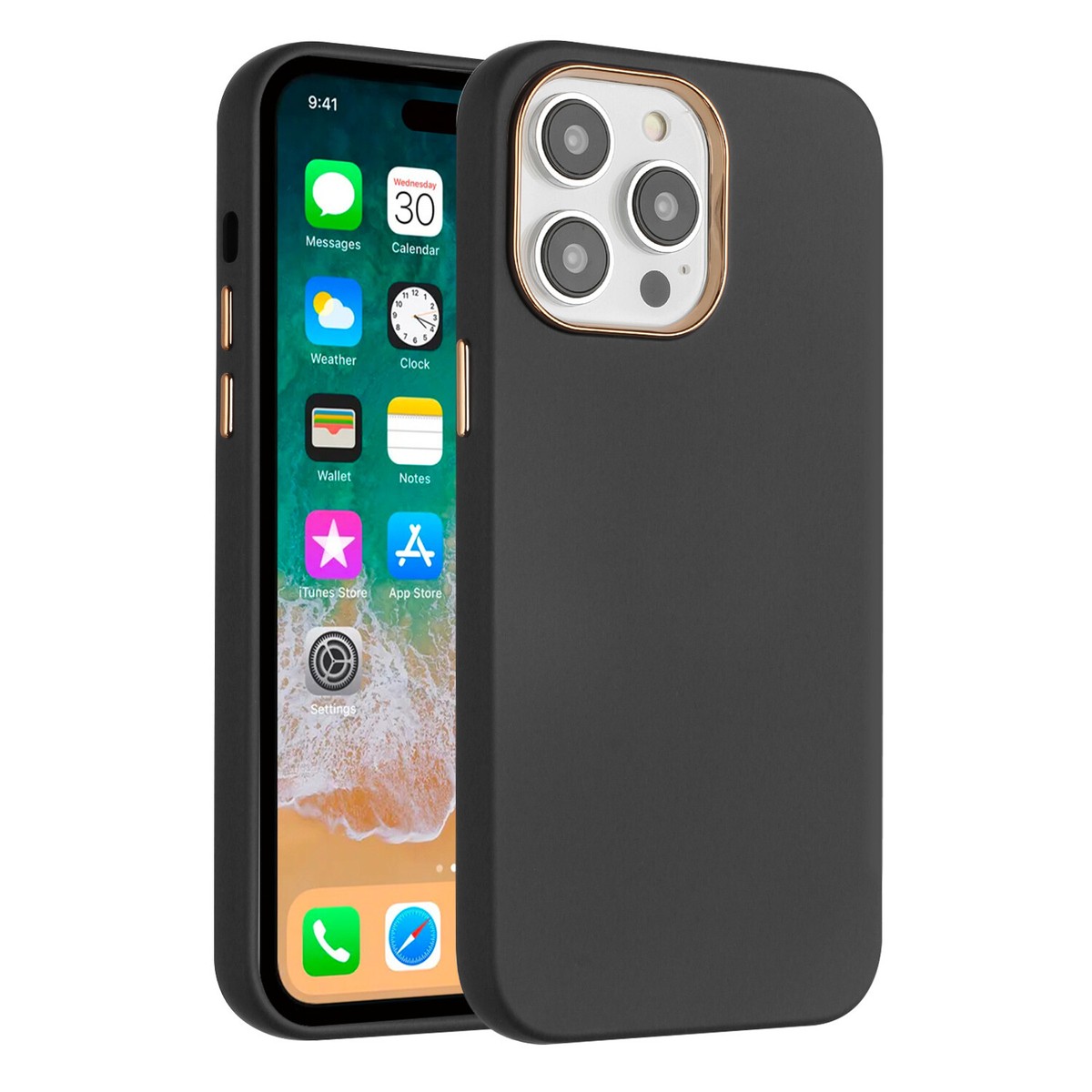 suti phone back iPhone15pro用 シリコン Süti NanoLeather PhoneBack (Black, iPhone 15 Pro Max