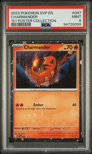 2023 POKEMON SVP EN-SV BLACK STAR PROMO 151 POSTER COLL #047 CHARMANDER PSA 9