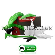 Kawasaki KX250F KXF250 2017-2020 Polisport Plastics Kit Green White Plastic Set