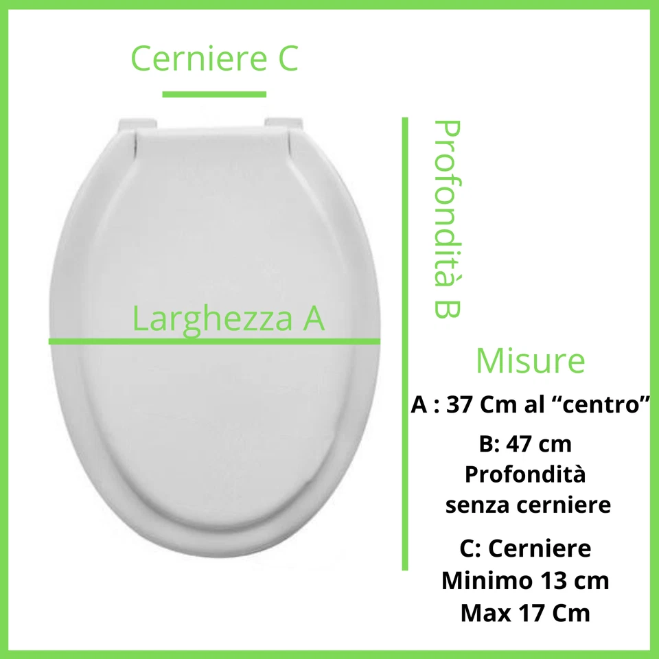 Sedile tavoletta asse copri vaso per wc water copriwater in plastica Universale - Immagine 4 di 4