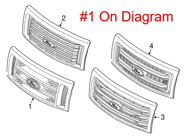 OEM Grille Chrome Mesh With Emblem for 09-14 Ford F150