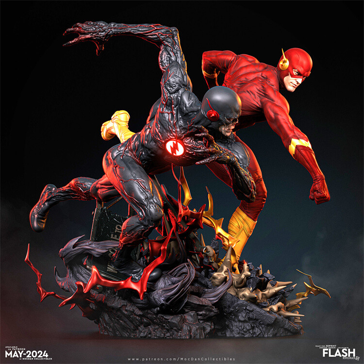 Flash vs BlackFlash Unassembled Unpainted 3D Printing Resin Model
