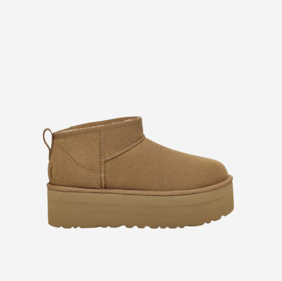 (W) UGG Classic Ultra Mini Platform Boots Chestnut 1135092-CHE, (100% Authentic)