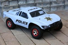 Custom Body Police Car White for Traxxas Slash 1/10 Truck Shell Cover 1:10