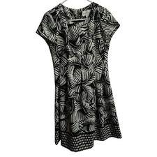 Chelsea Suite Women’s Dress Size 10 Black White Short A-Line Paisley Office