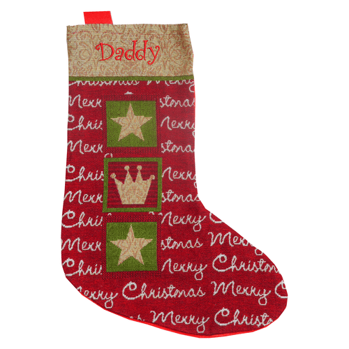Tapiz personalizado de medias bordadas tradicionales de Navidad de lujo - Imagen 5 de 6