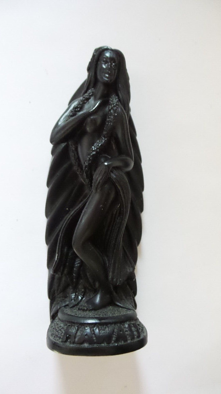 Vintage CoCo Joes Hula Dancer Tiki Figurine Black Lava Hawaii 14-053 1953 5"