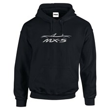 MX 5 Hoodie MX5 Car Logo Black Silver text Unisex Mazda Eunos Classic Car