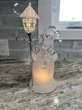 Light Up Snowman With Light Up Lantern Battery Operated in Box Beautiful 