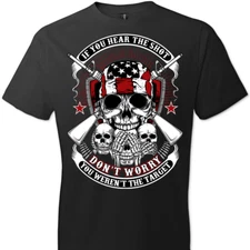 Pro Gun Rights 2nd Amendment Funny Hear the Shot 100% Cotton Men T-Shirt