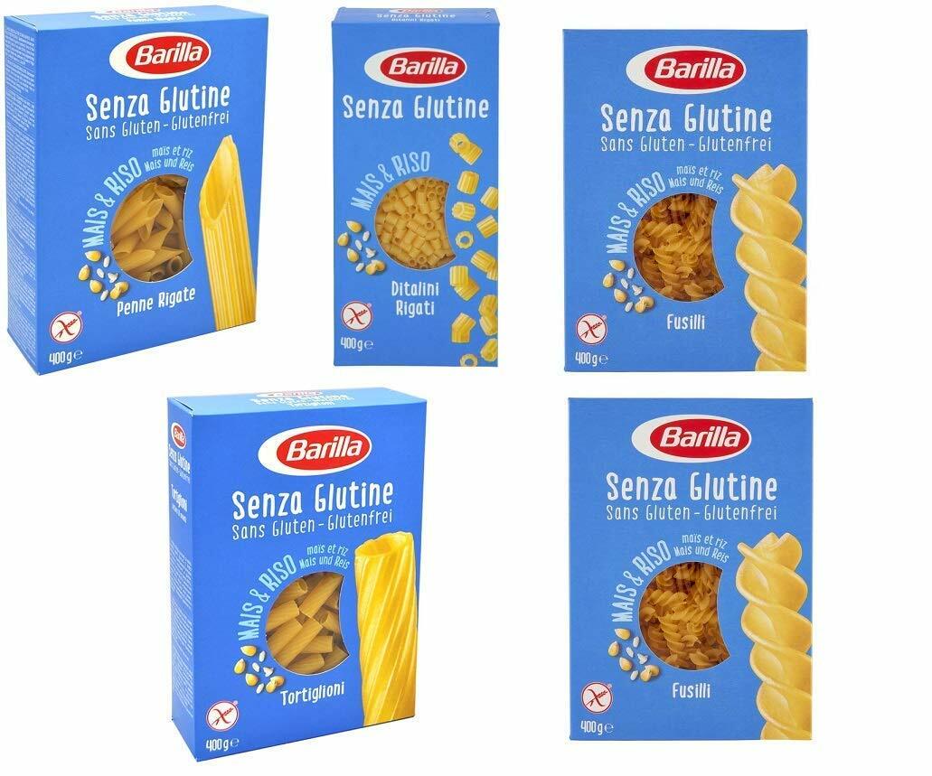 TASTING BOX Barilla Italian Pasta Gluten Free mixed sizes 5 x 400g (2 kg)